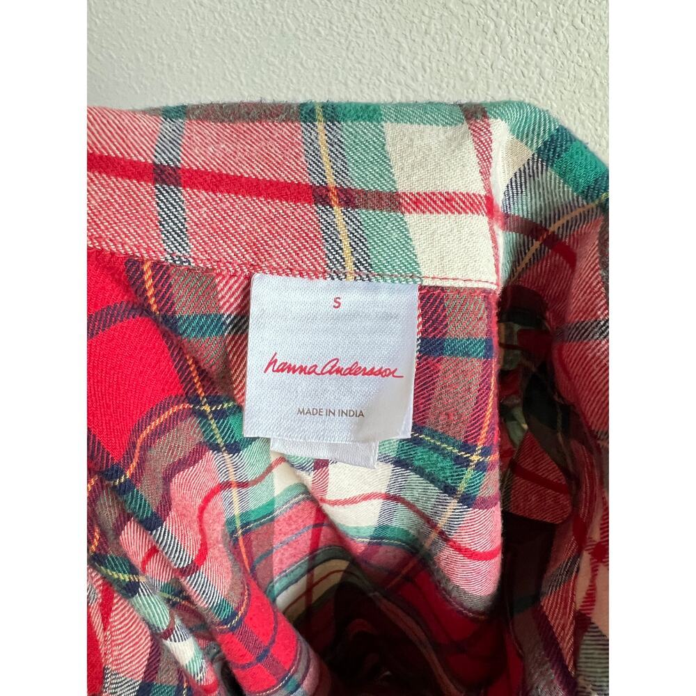 Hanna Andersson Holiday Flannel Red Plaid Nightgown Women's Small Pajamas - Picture 7 of 8